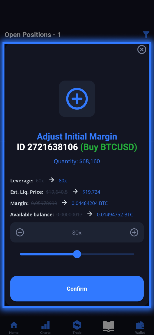 Margex platform interface